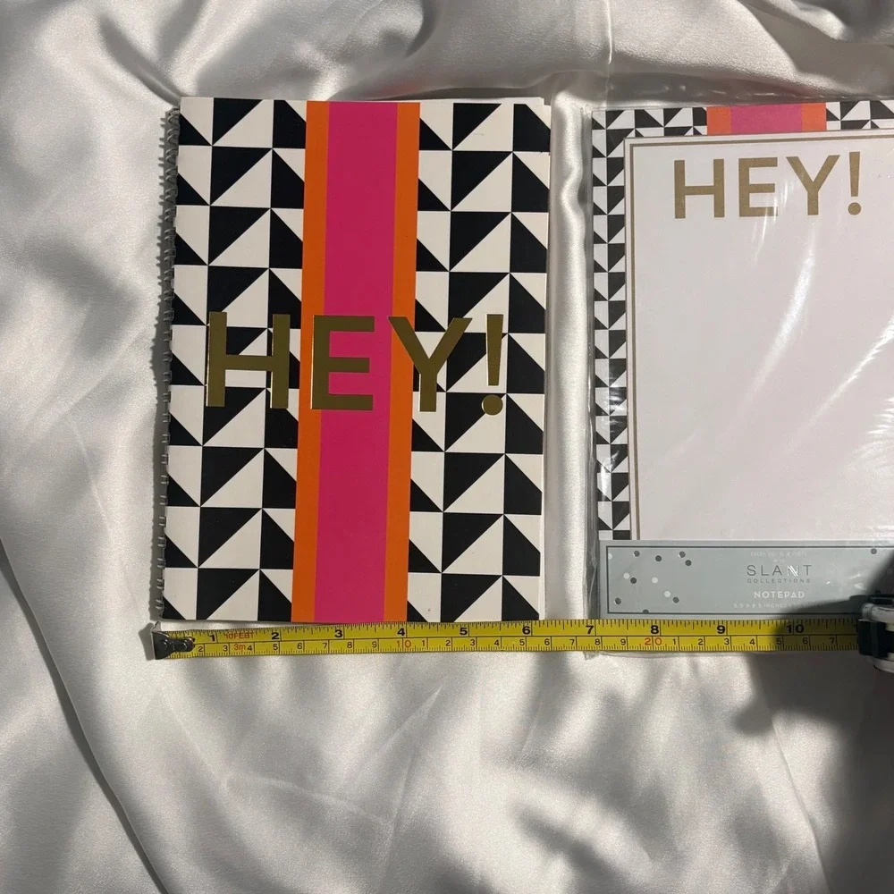 Slant Collections Hey Journal and Notepad Set Geometric Pink Orange‎ Gold Foil